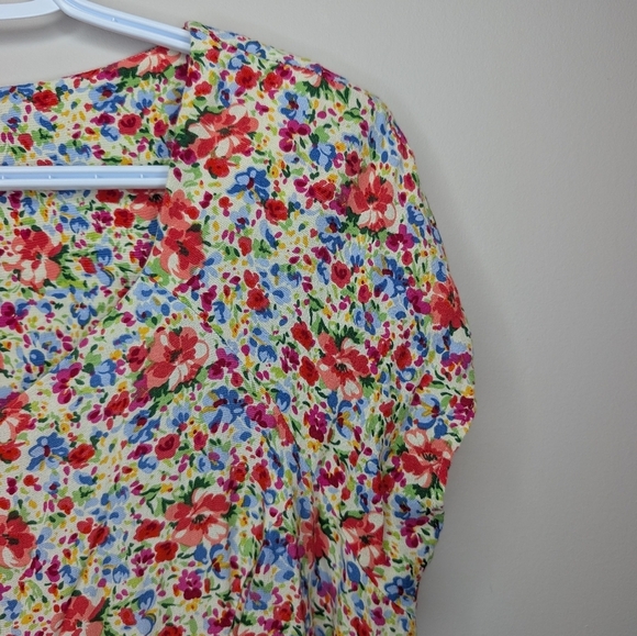 Vintage Coldwater Creek Button Up Floral Maxi Dress Shoulder Pads 16P 90s - Picture 5 of 11